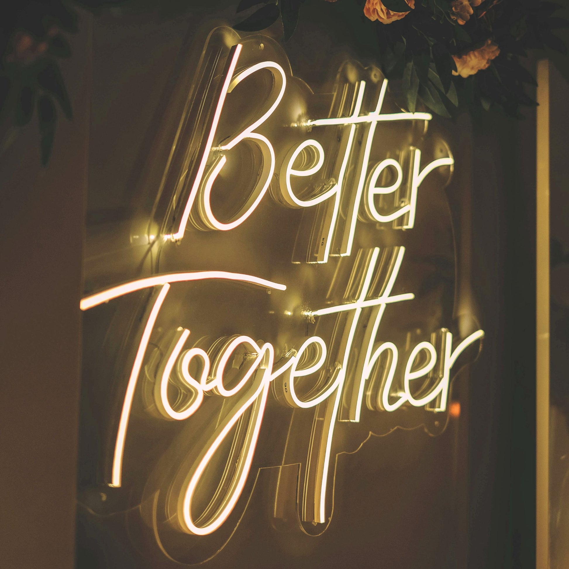 Better Together neon sign in warm white